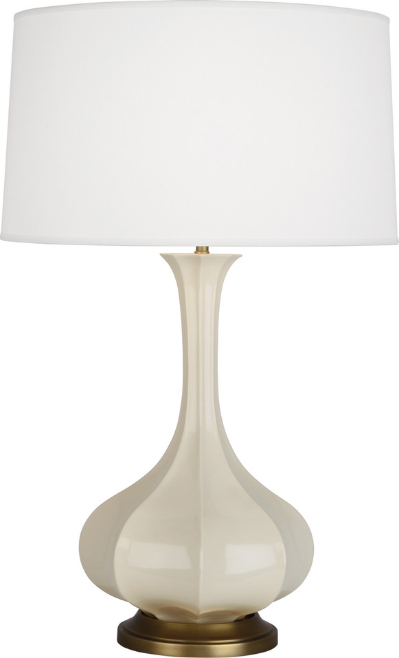 Robert Abbey - BN994 - One Light Table Lamp - Pike - Bone Glazed Ceramic w/Aged Brass