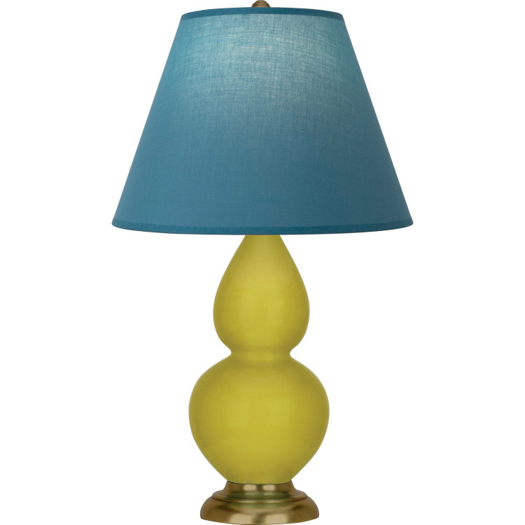 Robert Abbey - CI10B - One Light Accent Lamp - Small Double Gourd - Citron Glazed Ceramic w/Antique Natural Brass