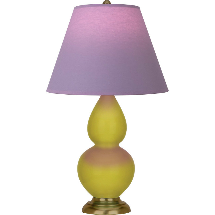 Robert Abbey - CI10L - One Light Accent Lamp - Small Double Gourd - Citron Glazed Ceramic w/Antique Natural Brass