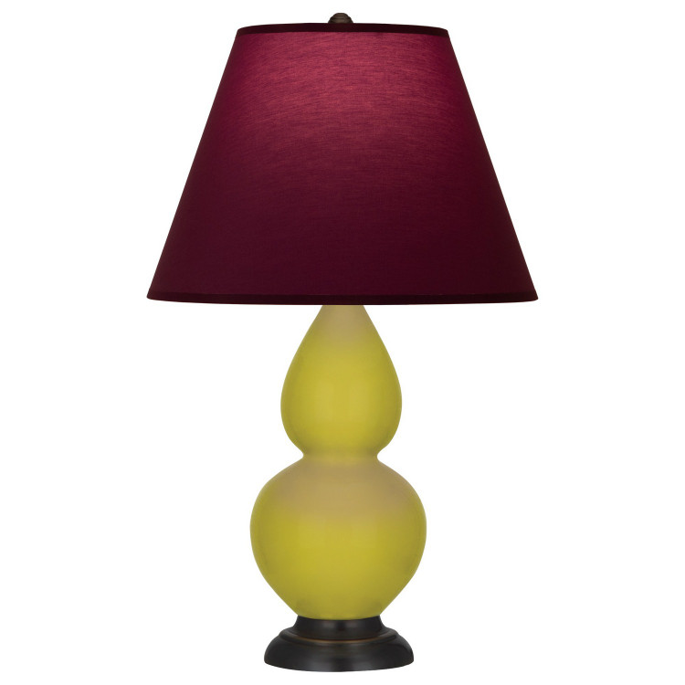 Robert Abbey - CI11P - One Light Accent Lamp - Small Double Gourd - Citron Glazed Ceramic w/Deep Patina Bronze