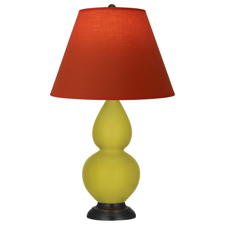Robert Abbey - CI11T - One Light Accent Lamp - Small Double Gourd - Citron Glazed Ceramic w/Deep Patina Bronze