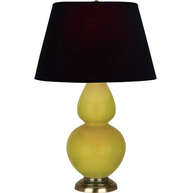 Robert Abbey - CI20K - One Light Table Lamp - Double Gourd - Citron Glazed Ceramic w/Antique Natural Brass