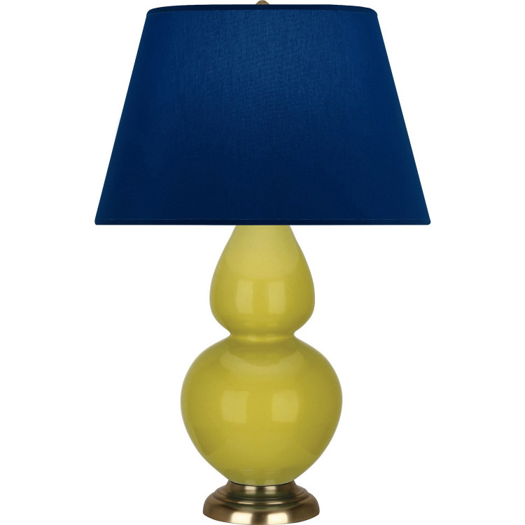 Robert Abbey - CI20N - One Light Table Lamp - Double Gourd - Citron Glazed Ceramic w/Antique Natural Brass