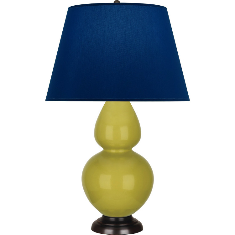 Robert Abbey - CI21N - One Light Table Lamp - Double Gourd - Citron Glazed Ceramic w/Deep Patina Bronze