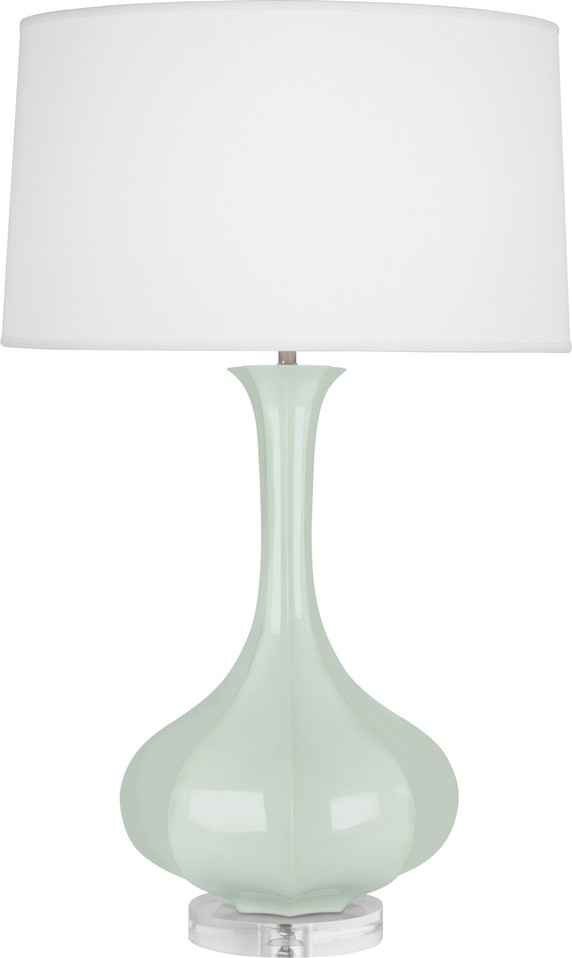 Robert Abbey - CL996 - One Light Table Lamp - Pike - Celadon Glazed Ceramic w/Lucite