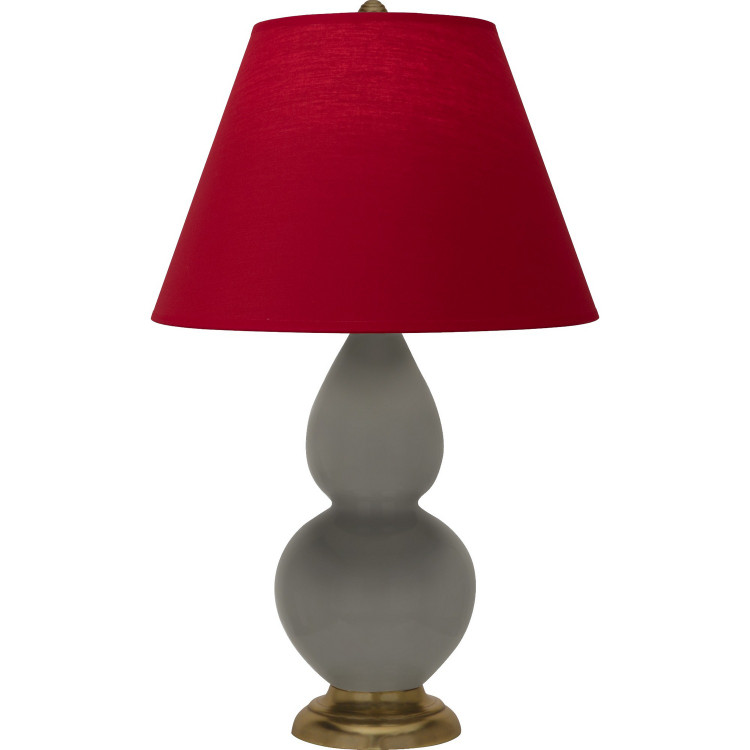 Robert Abbey - CR10R - One Light Accent Lamp - Small Double Gourd - Ash Glazed Ceramic w/Antique Natural Brass