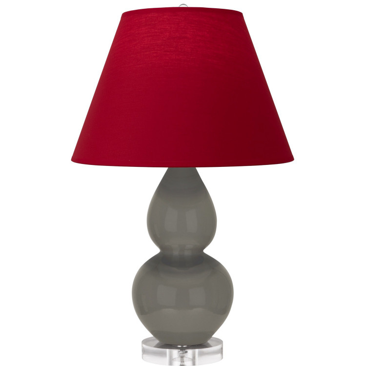 Robert Abbey - CR13R - One Light Accent Lamp - Small Double Gourd - Ash Glazed Ceramic w/Lucite