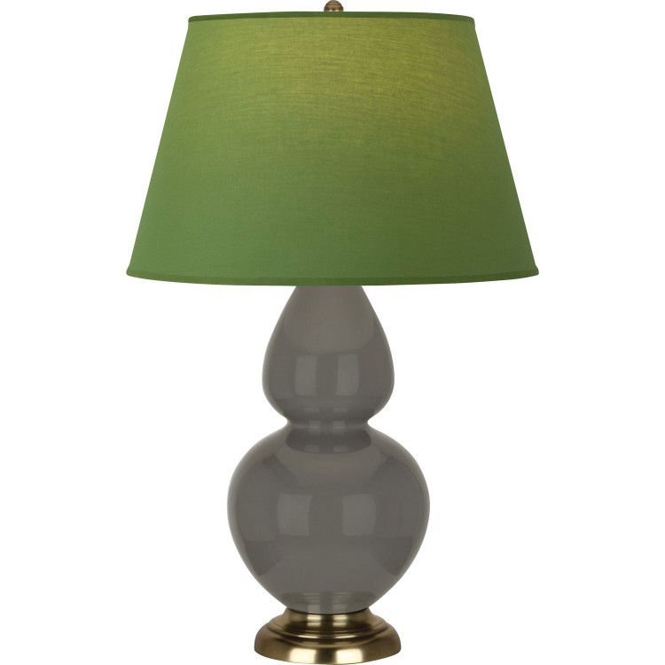 Robert Abbey - CR20G - One Light Table Lamp - Double Gourd - Ash Glazed Ceramic w/Antique Natural Brass