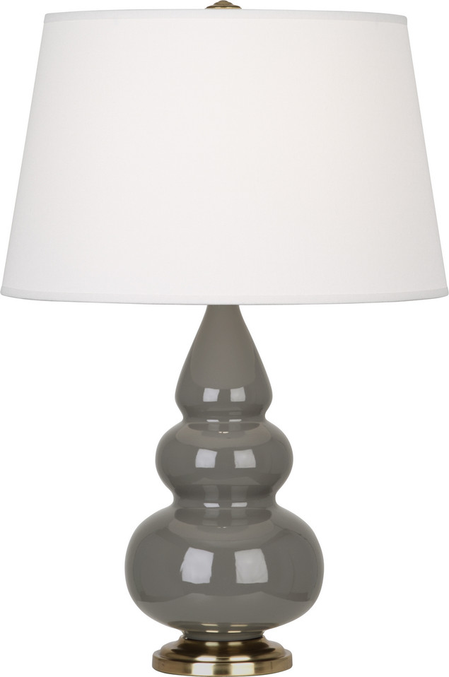 Robert Abbey - CR30X - One Light Accent Lamp - Small Triple Gourd - Ash Glazed Ceramic w/Antique Natural Brass