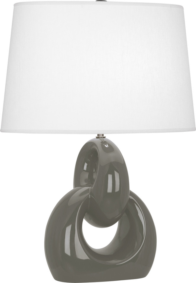 Robert Abbey - CR981 - One Light Table Lamp - Fusion - Ash Glazed Ceramic w/Polished Nickel