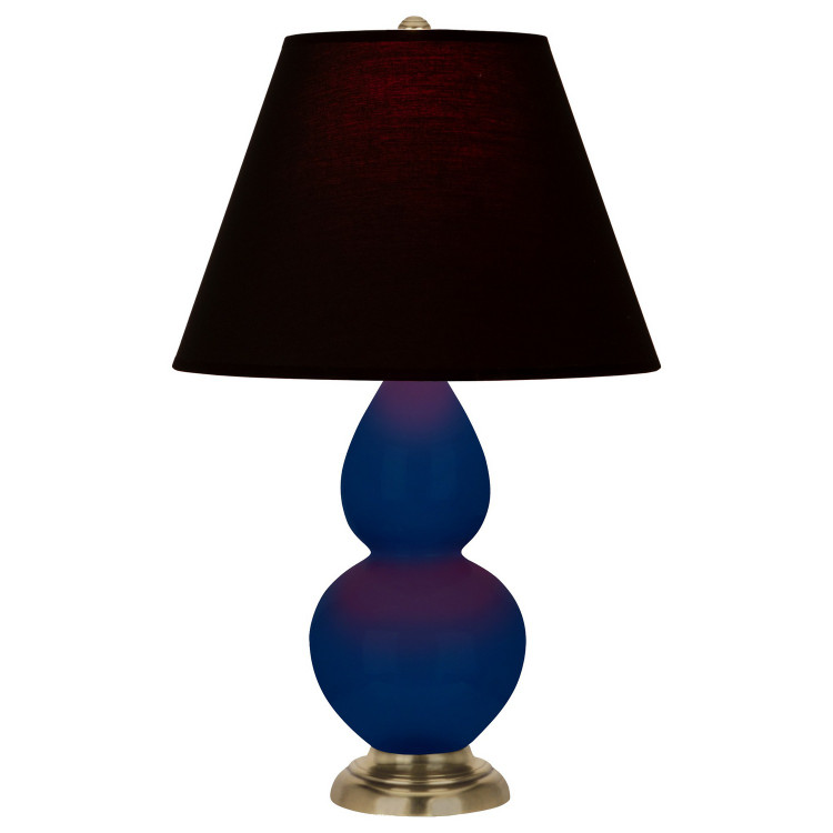 Robert Abbey - CT10K - One Light Accent Lamp - Small Double Gourd - Cobalt Glazed Ceramic w/Antique Natural Brass