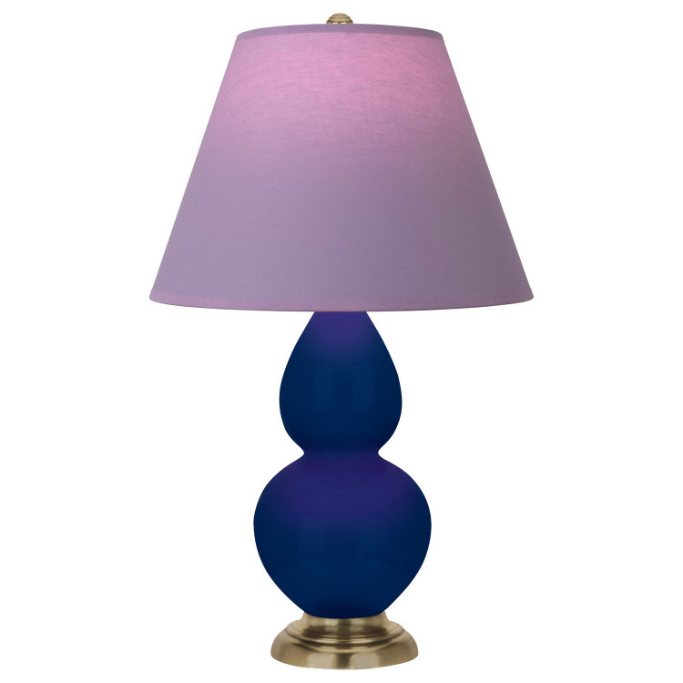 Robert Abbey - CT10L - One Light Accent Lamp - Small Double Gourd - Cobalt Glazed Ceramic w/Antique Natural Brass
