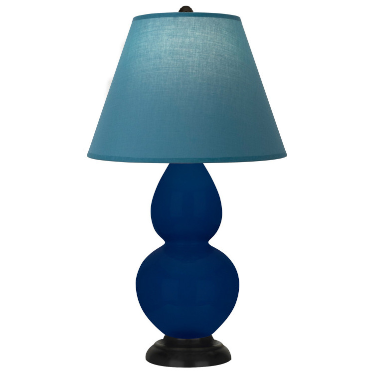 Robert Abbey - CT11B - One Light Accent Lamp - Small Double Gourd - Cobalt Glazed Ceramic w/Deep Patina Bronze
