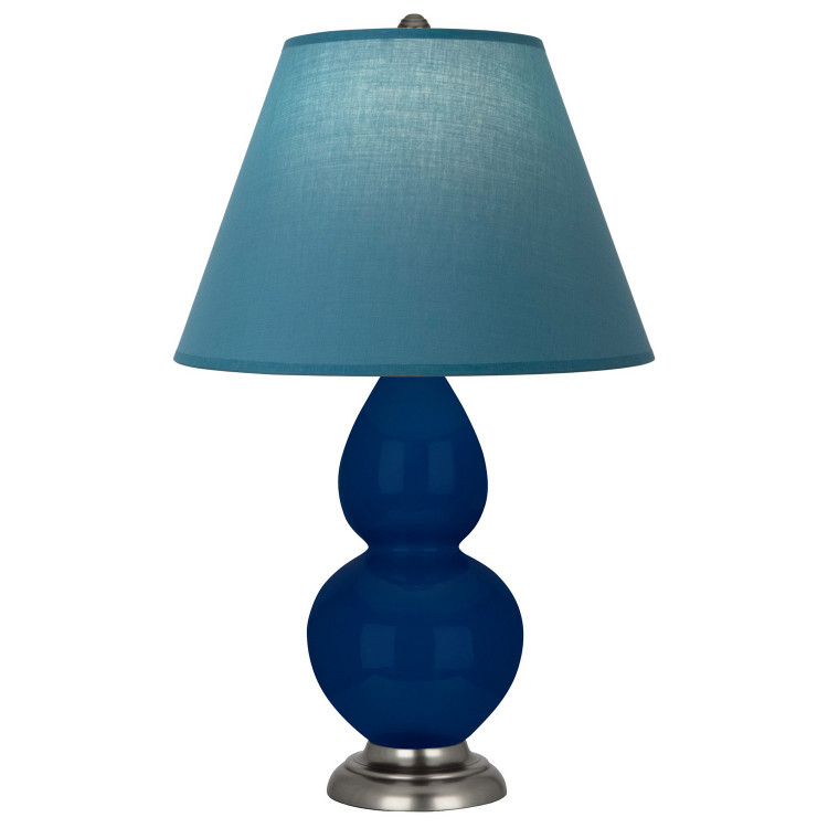 Robert Abbey - CT12B - One Light Accent Lamp - Small Double Gourd - Cobalt Glazed Ceramic w/Antique Silver