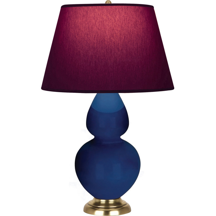 Robert Abbey - CT20P - One Light Table Lamp - Double Gourd - Cobalt Glazed Ceramic w/Antique Natural Brass