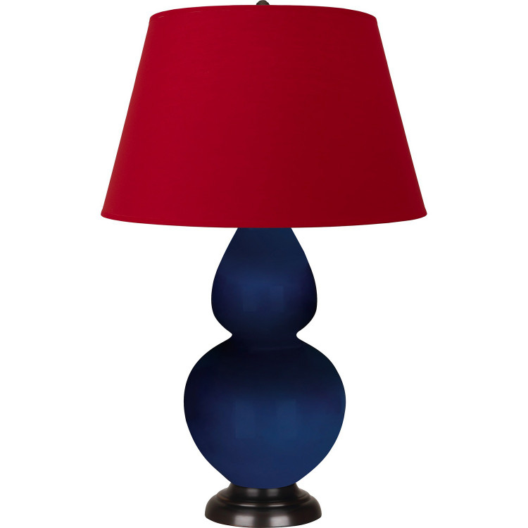 Robert Abbey - CT21R - One Light Table Lamp - Double Gourd - Cobalt Glazed Ceramic w/Deep Patina Bronze