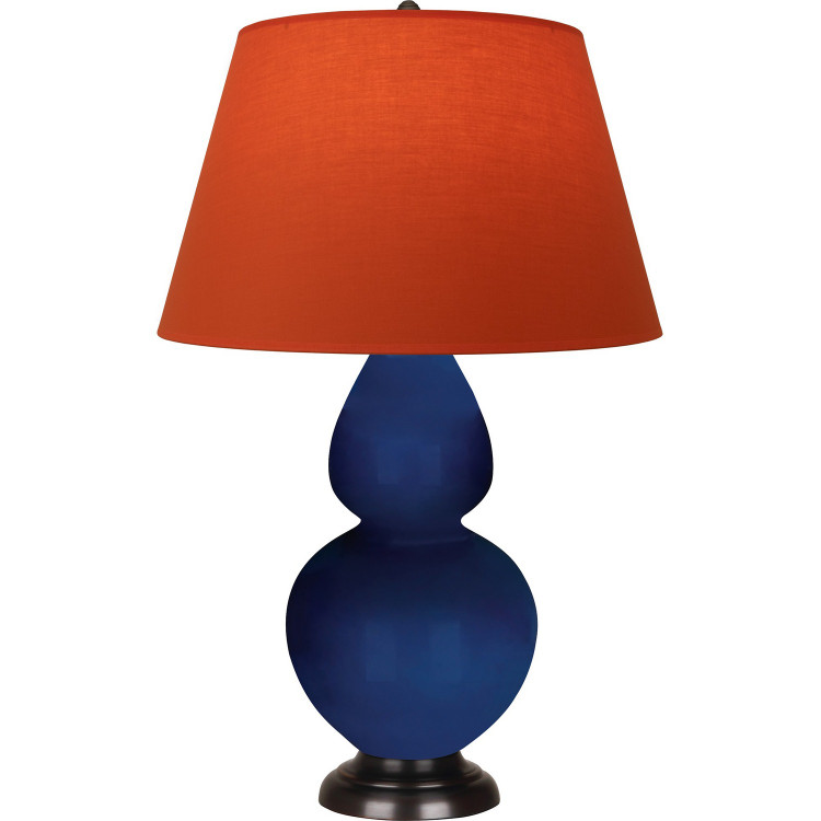 Robert Abbey - CT21T - One Light Table Lamp - Double Gourd - Cobalt Glazed Ceramic w/Deep Patina Bronze
