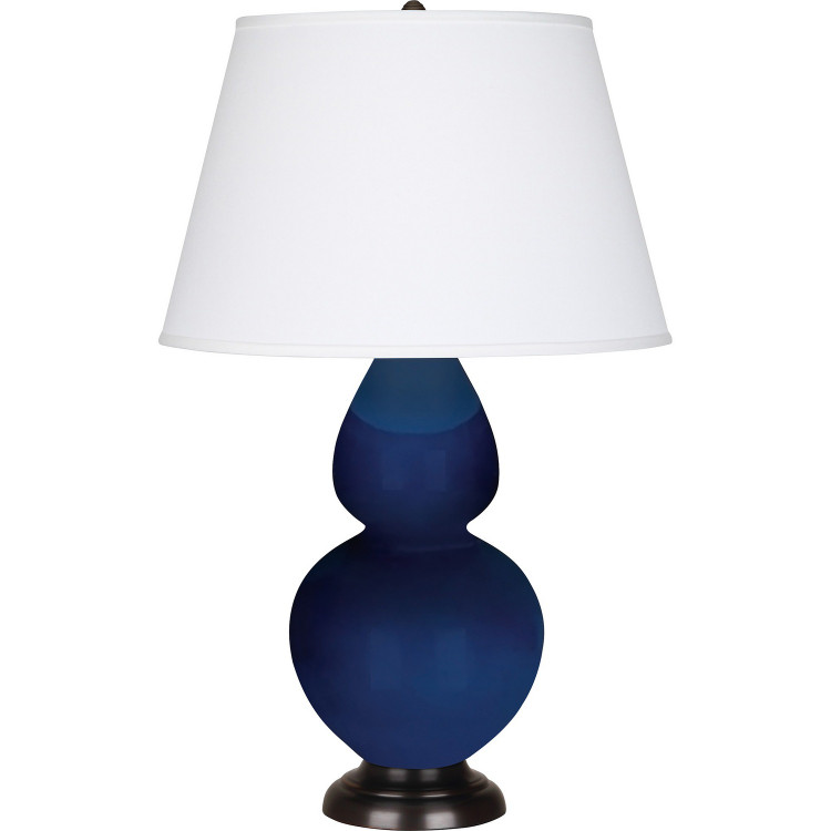 Robert Abbey - CT21X - One Light Table Lamp - Double Gourd - Cobalt Glazed Ceramic w/Deep Patina Bronze