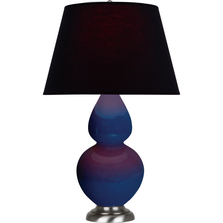 Robert Abbey - CT22K - One Light Table Lamp - Double Gourd - Cobalt Glazed Ceramic w/Antique Silver