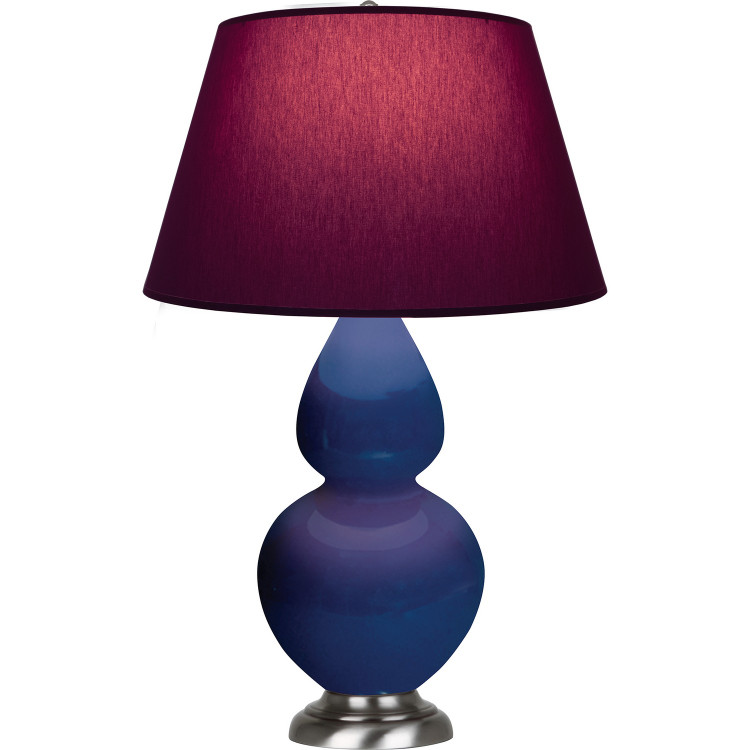 Robert Abbey - CT22P - One Light Table Lamp - Double Gourd - Cobalt Glazed Ceramic w/Antique Silver