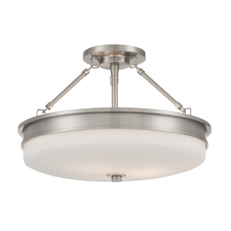 Minka-Lavery - 14086-84 - Three Light Semi-Flush Mount - Halora - Brushed Nickel