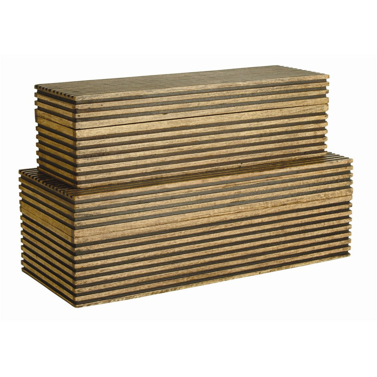 Arteriors - 2222 - Boxes Set of 2 - Trinityes - Light Brown