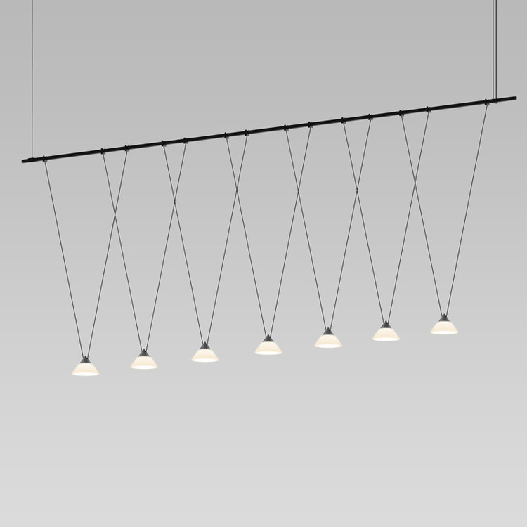 Sonneman - SLS1167 - Seven Light Pendant - Suspenders - Satin Black