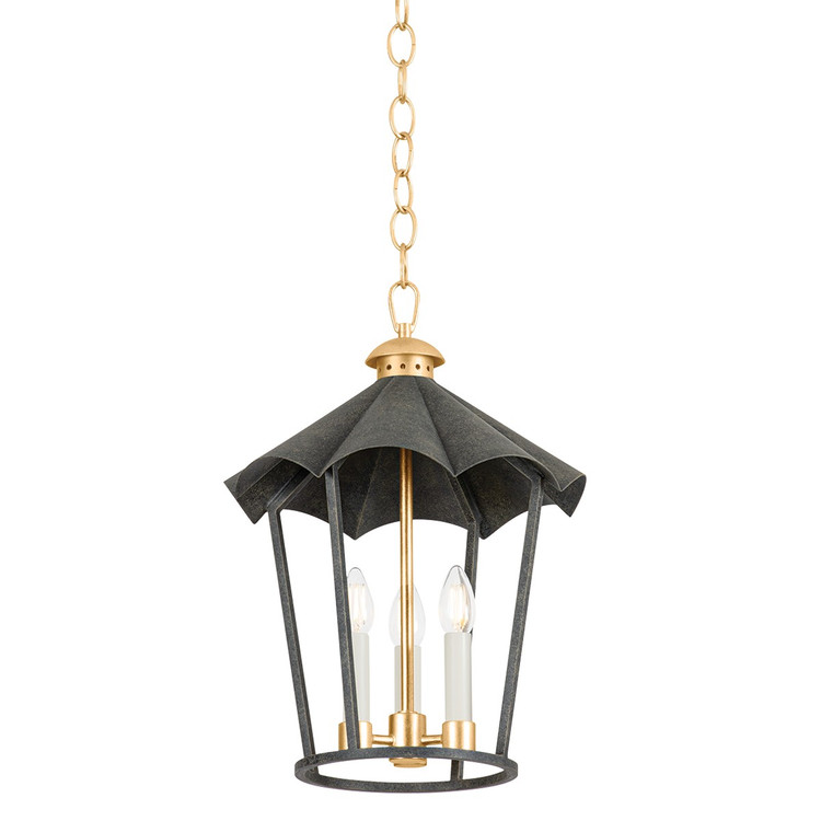 Troy Lighting - F3714-VGL/FRN - Three Light Lantern - Wildomar - Vintage Gold Leaf