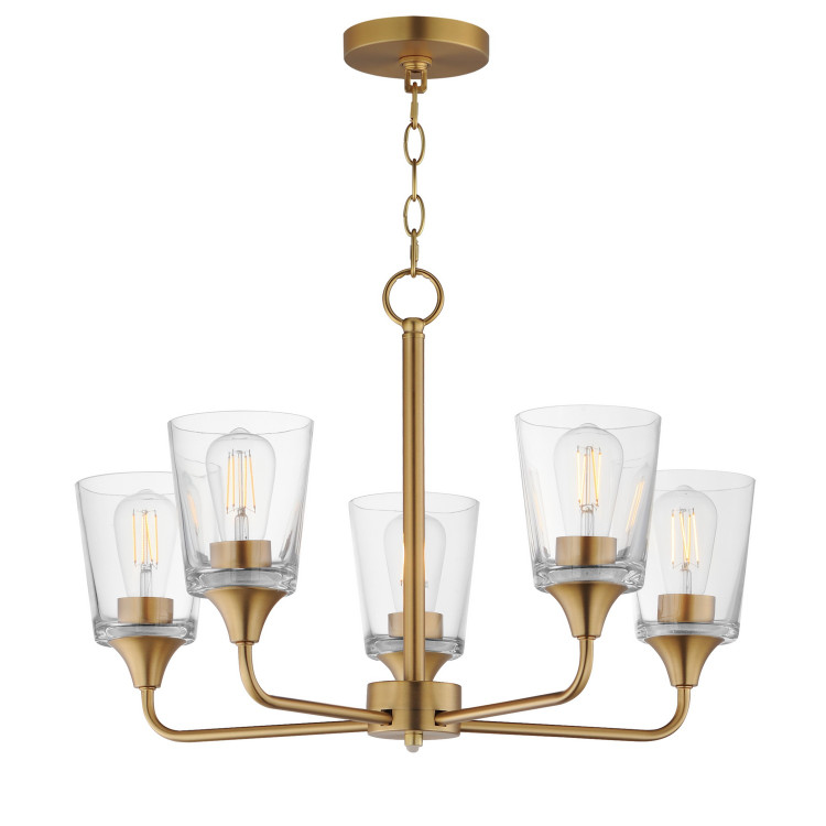 Maxim - 12875CLNAB - Five Light Chandelier - Hudson - Natural Aged Brass