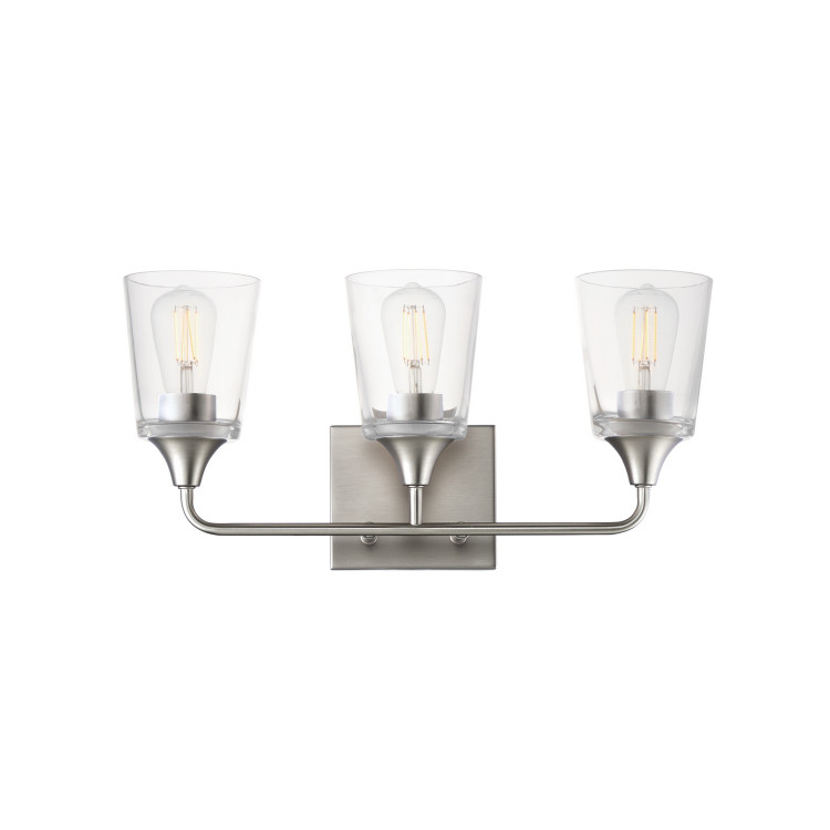 Maxim - 12883CLSN - Three Light Bath Vanity - Hudson - Satin Nickel