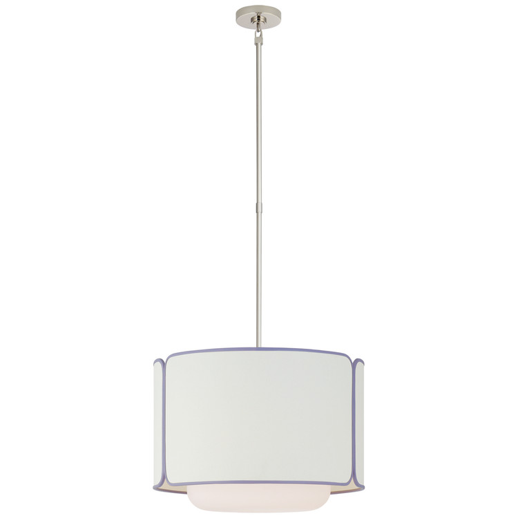 manufacturer_finish:Polished Nickel and Soft White Glass|manufacturer_glass:Linen with Lilac Trim