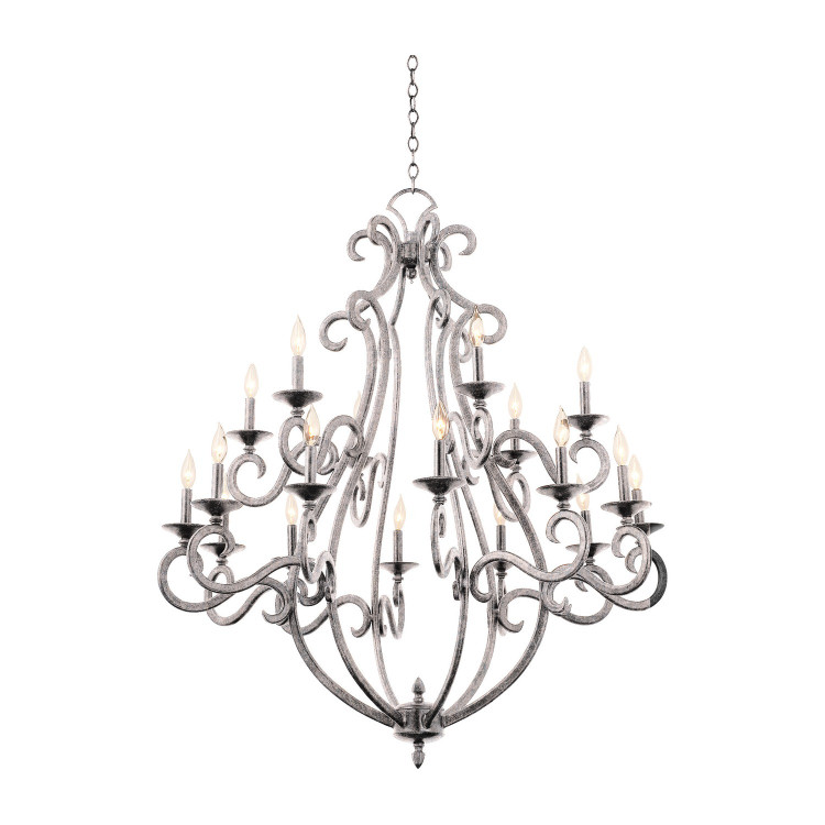 Kalco - 3163PS - 18 Light Chandelier - Santa Barbara - Pearl Silver