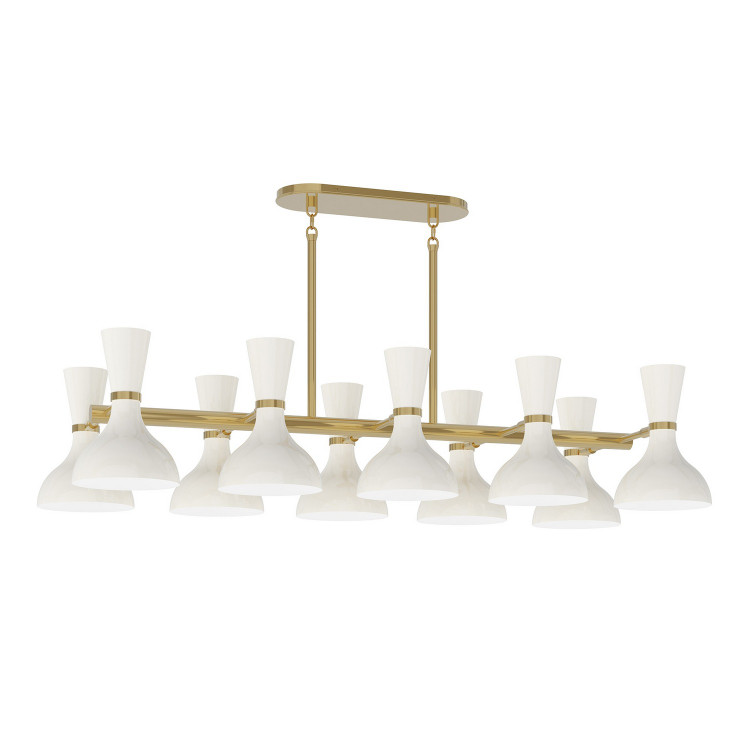 Robert Abbey - LY20LY - Ten Light Chandelier - Clare - Modern Brass w/Lily Painted