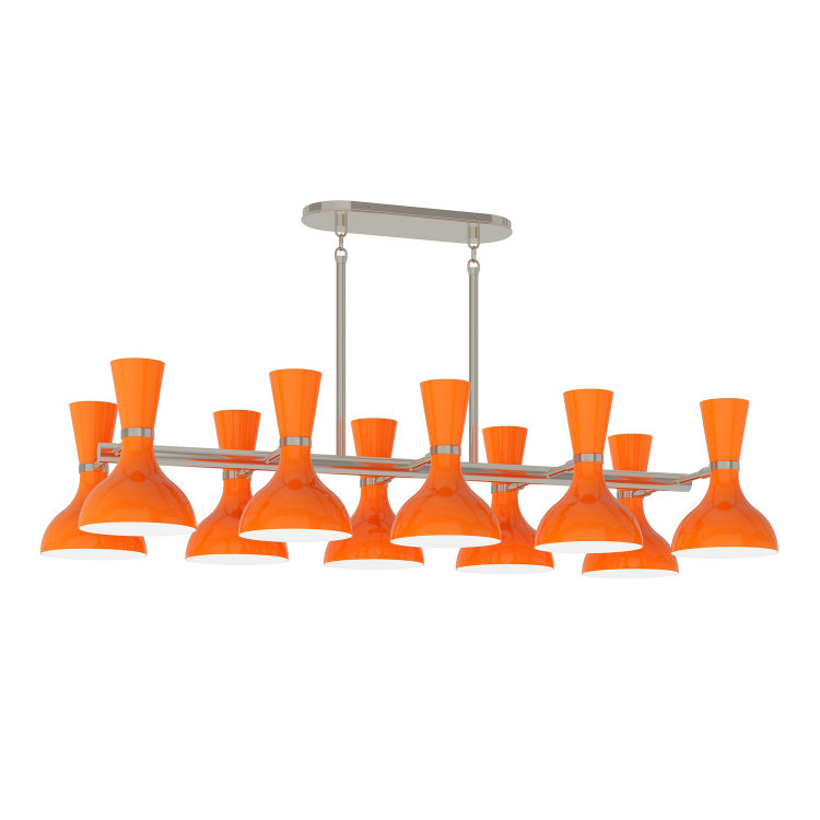 Robert Abbey - PM21PM - Ten Light Chandelier - Clare - Polished Nickel w/Pumpkin Painted