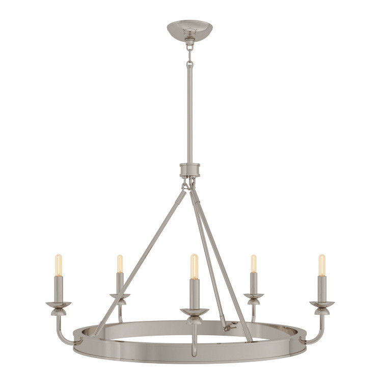 Robert Abbey - S271 - Five Light Chandelier - William - Polished Nickel