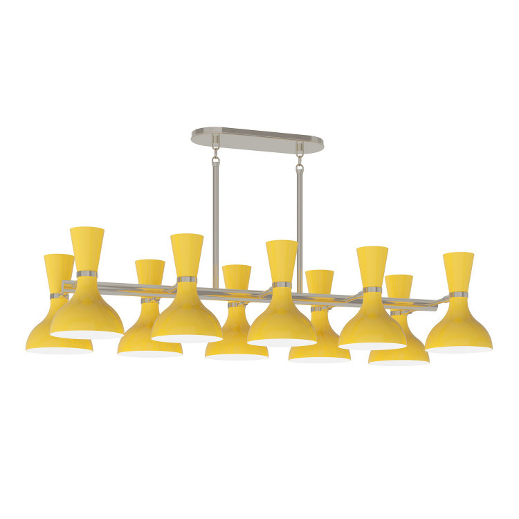 Robert Abbey - SU21SU - Ten Light Chandelier - Clare - Polished Nickel w/Sunset Painted