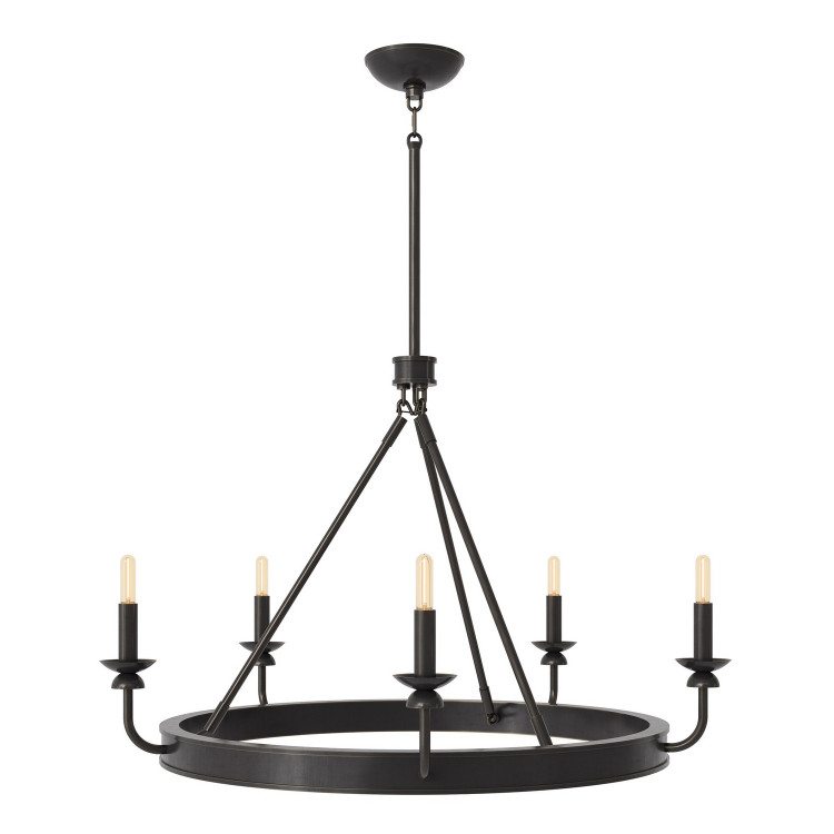 Robert Abbey - Z271 - Five Light Chandelier - William - Deep Patina Bronze
