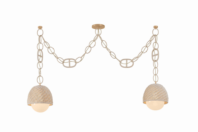 Corbett Lighting - 576-02-CPL - Two Light Linear - Piasu - Champagne Leaf