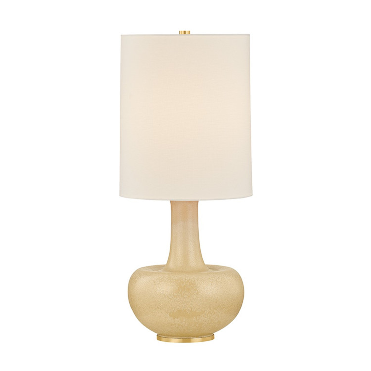 Hudson Valley - L2951-AGB/CTR - One Light Table Lamp - Plum Point - Aged Brass