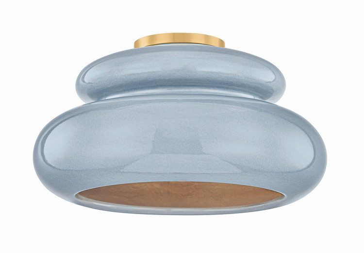 Mitzi - H1145501-AGB/CCC - One Light Semi Flush Mount - Pia - Aged Brass