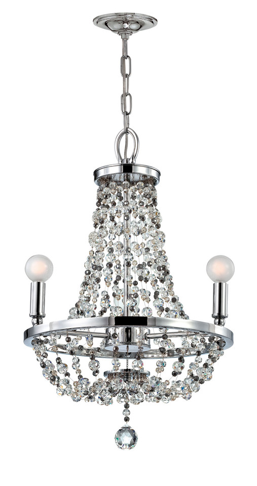 Crystorama - 1543-CH-MWP - Three Light Mini Chandelier - Channing - Polished Chrome