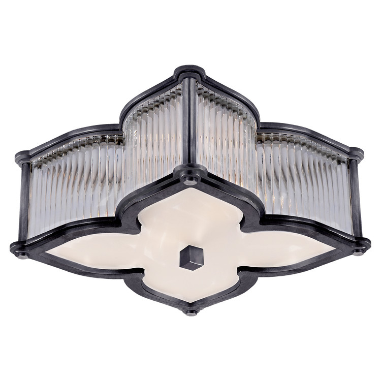 Visual Comfort Signature - AH 4018GM/CG-FG - Two Light Flush Mount - Lana2 - Gun Metal and Clear Glass Rods with Frosted Glass