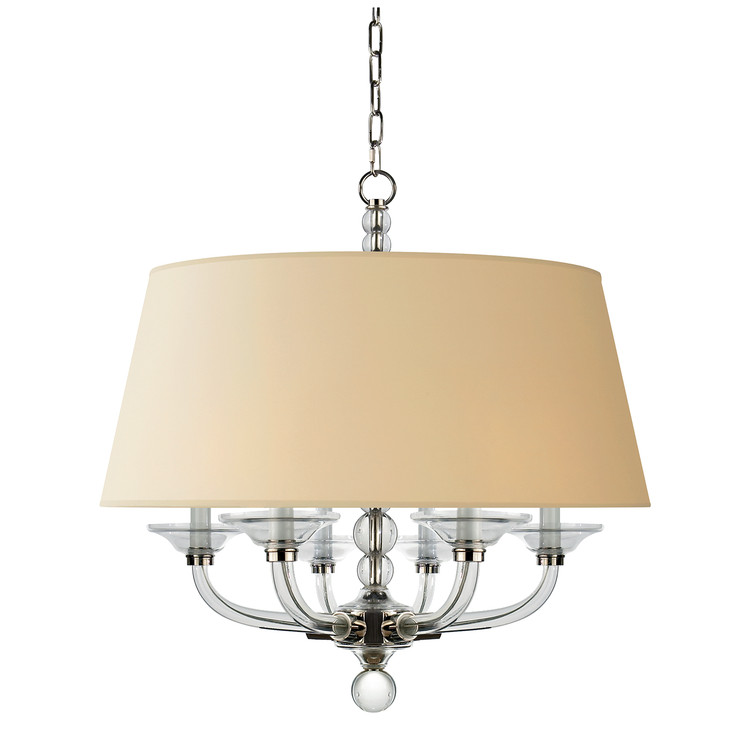 Visual Comfort Signature - CHC 1526PN-NP - Six Light Pendant - Stacked Ball - Polished Nickel