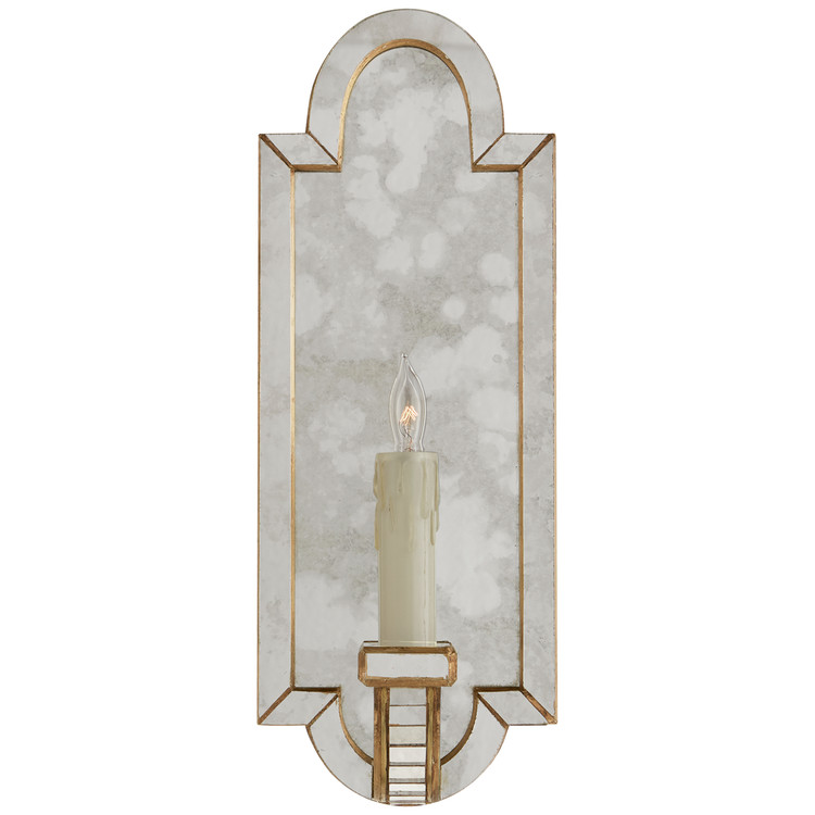 Visual Comfort Signature - NW 2044AM/HAB - One Light Wall Sconce - Lido - Antique Mirror and Hand-Rubbed Antique Brass