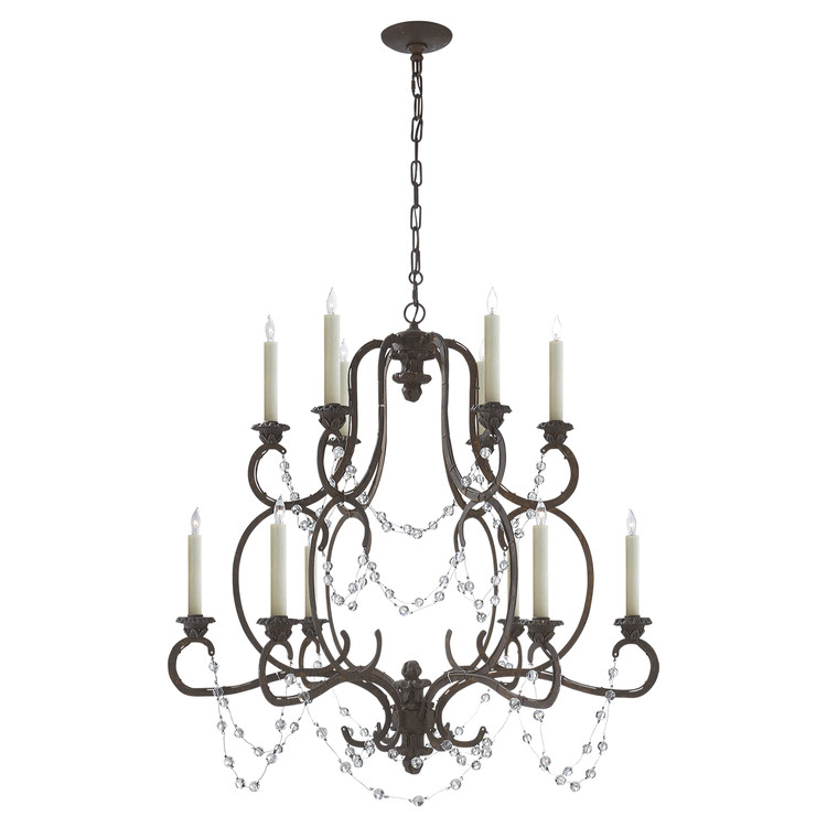 Visual Comfort Signature - NW 5006RS-CG - 12 Light Chandelier - Lombardy - Rusted Steel
