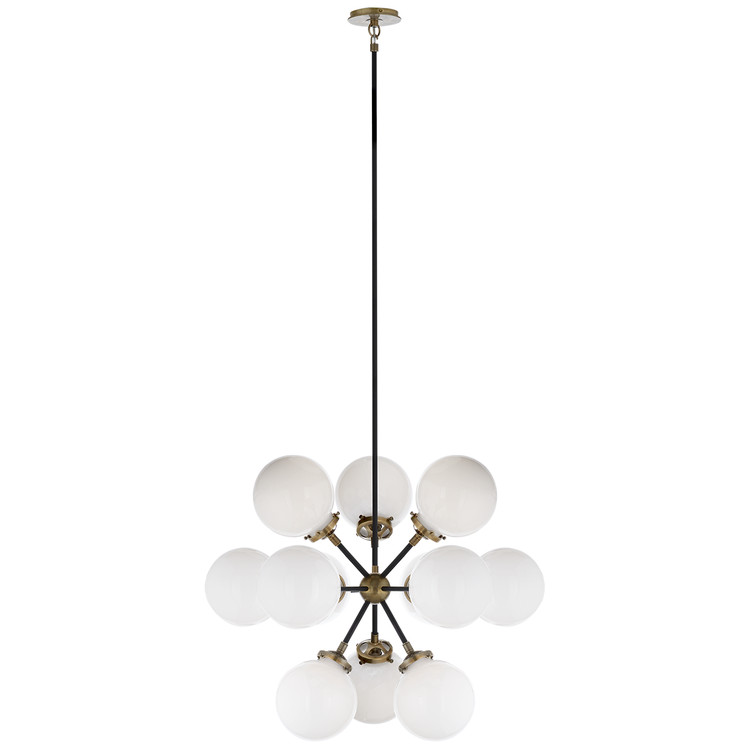 Visual Comfort Signature - S 5270HAB/BLK-WG - 12 Light Chandelier - Bistro - Hand-Rubbed Antique Brass