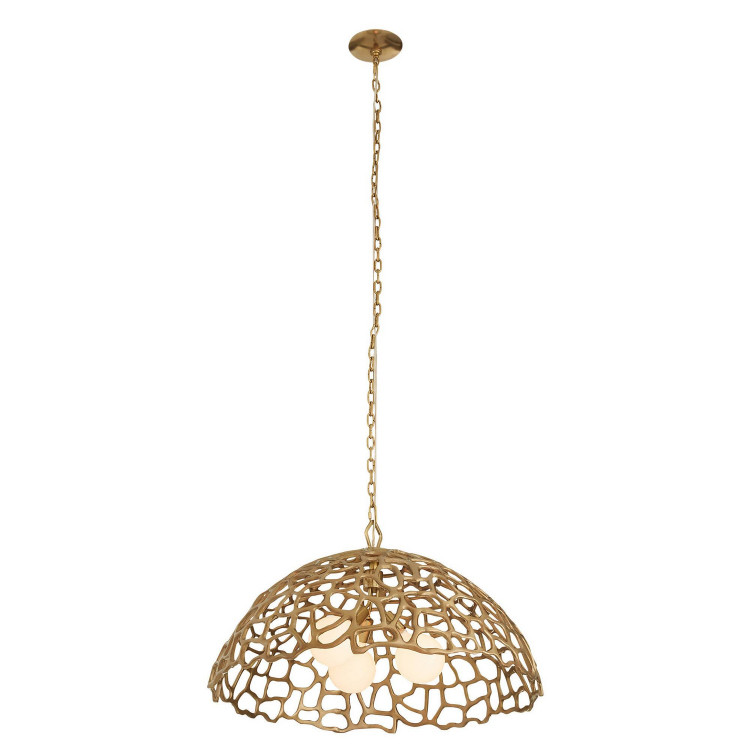Arteriors - DMI35 - Three Light Pendant - Lotus - Antique Brass/Antique Brass
