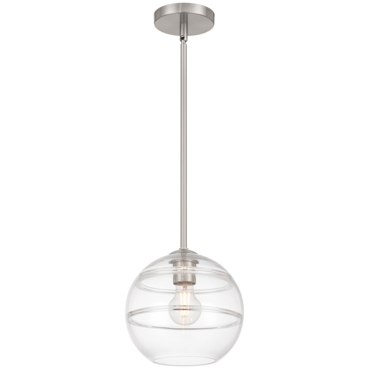 Access - 63092-BS/CRB - One Light Pendant - Swirl - Brushed Steel
