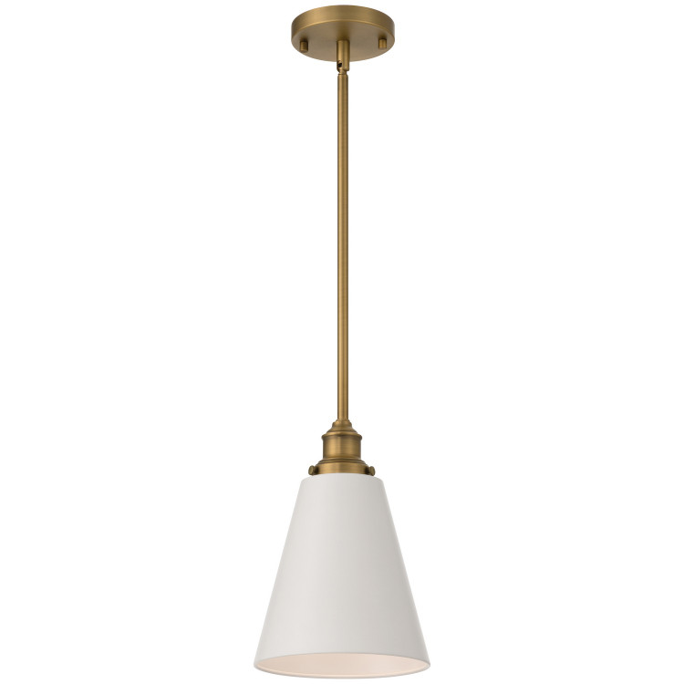 Access - 63098-ABB/WHT - One Light Pendant - Dahlia - Antique Brushed Brass