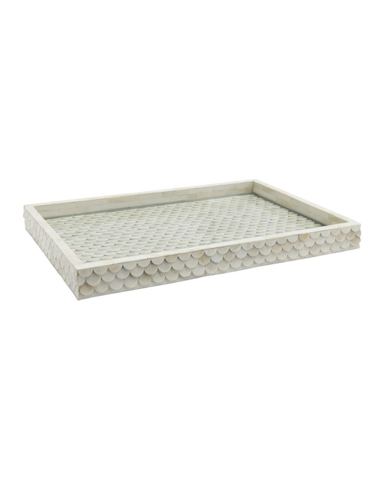 Currey and Company - 1200-1138 - Tray - Uroko - Natural White
